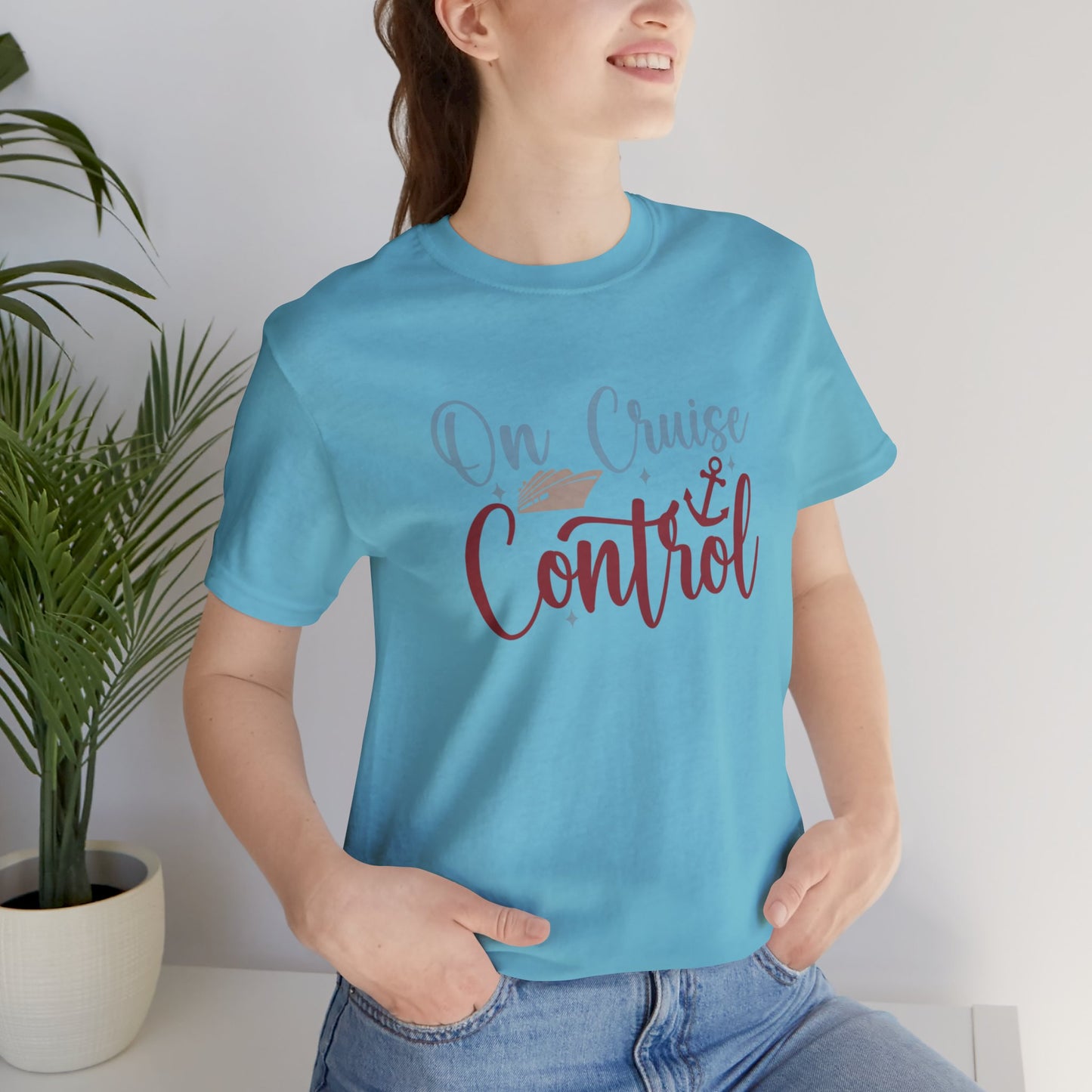 Unisex Adults Jersey Short Sleeve Tee, Cruise Tee, On Cruise Control, 100% Cotton, Light Fabric 142 g/m²