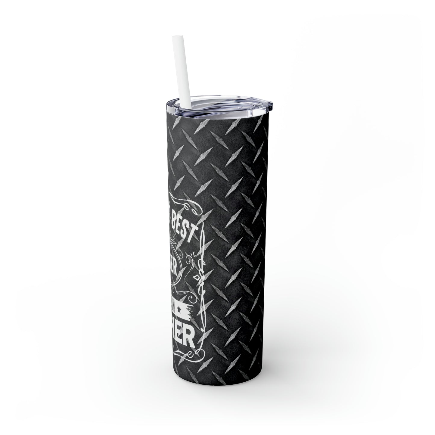 Skinny Tumbler with Straw, 20oz, Worlds Best Father