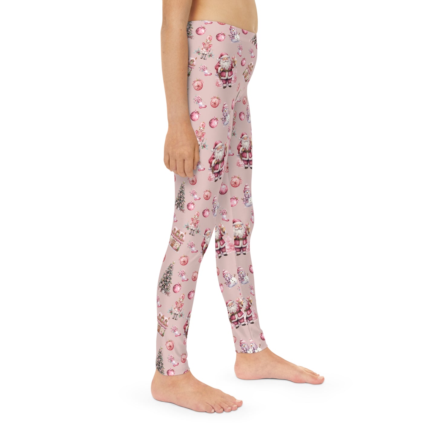 Full-Length Leggings Pink Christmas - Kids Leggings