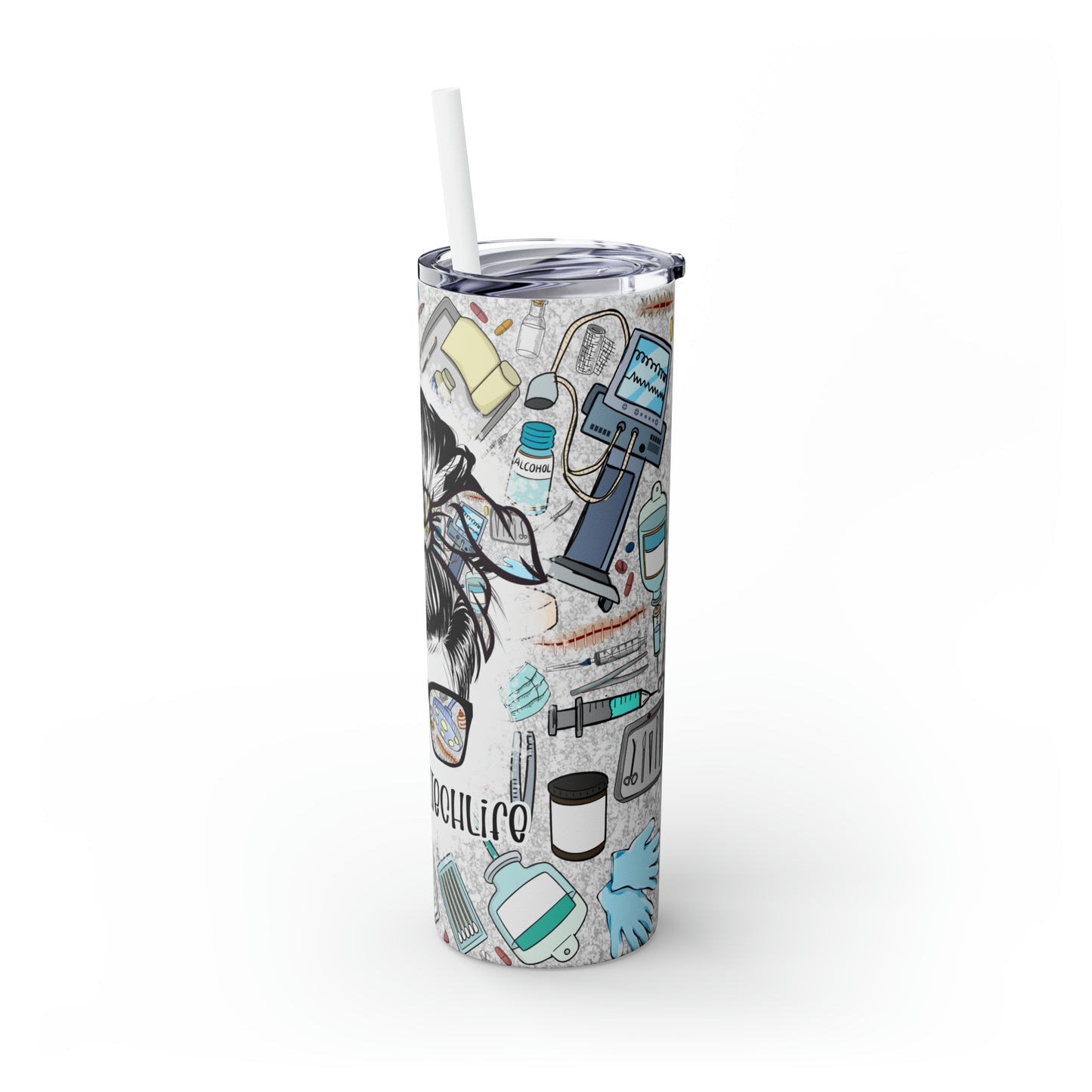 Skinny Tumbler with Straw, 20oz, Surgical Tech