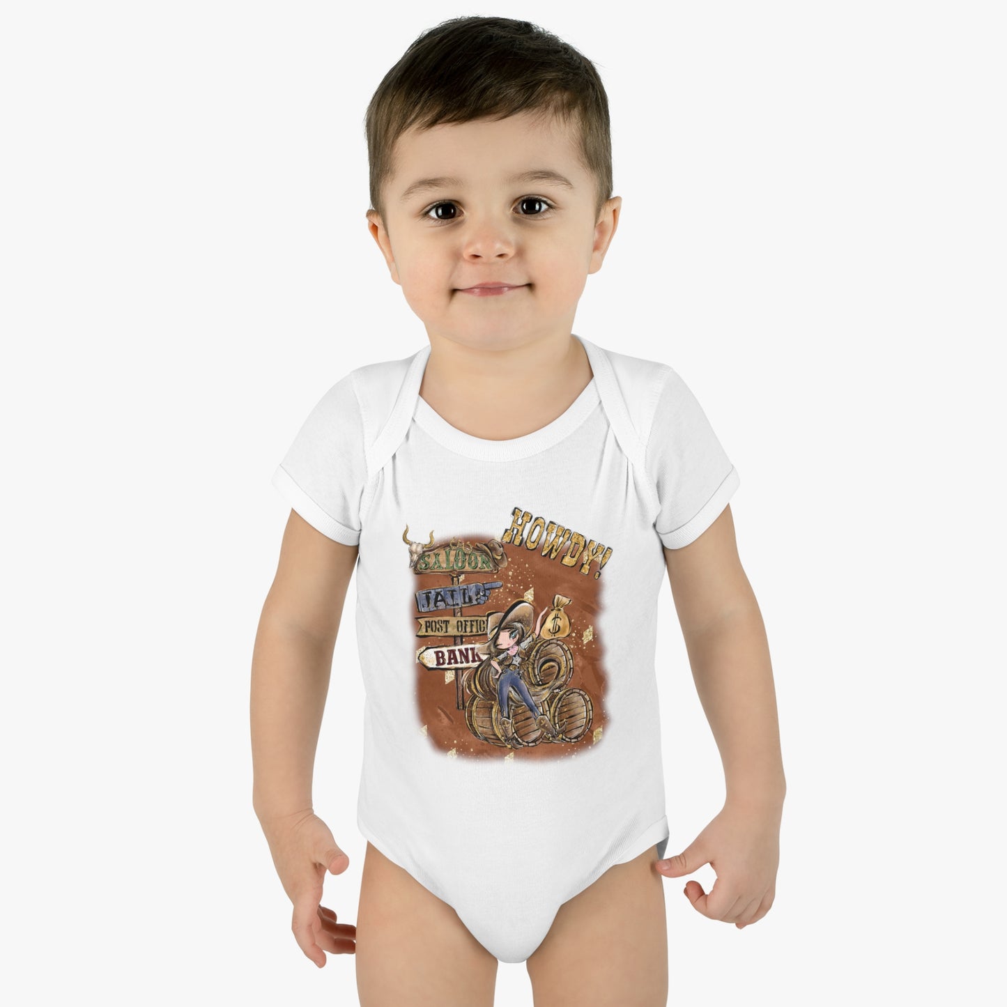 Infant Baby Rib Bodysuit, Howdy Cowgirl baby Bodysuit