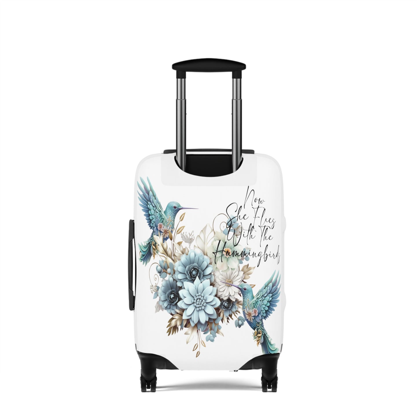 Luggage Cover, Hummingbird, Now she flies with Hummingbirds, awd-1468