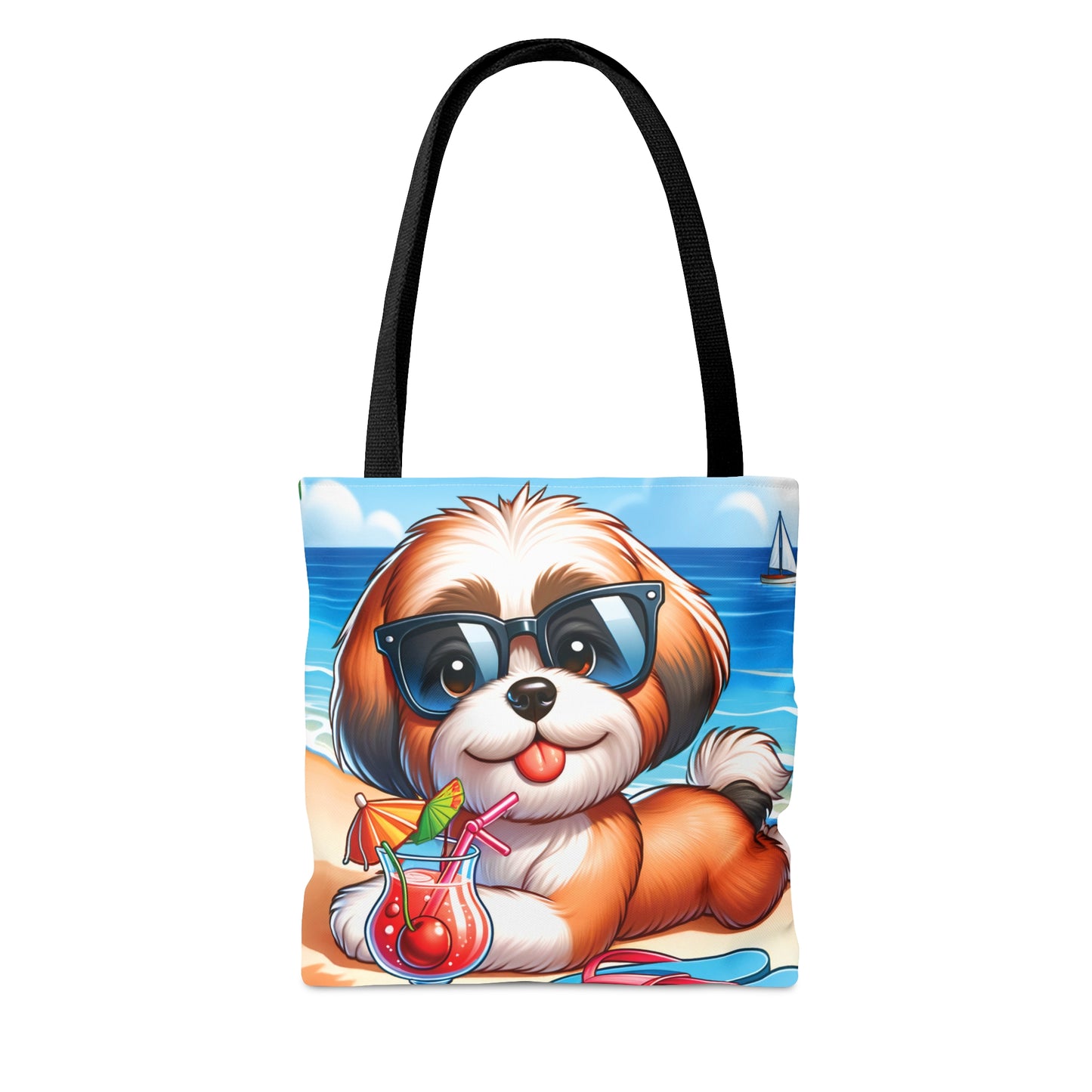 Tote Bag, Dog on Beach, Lhasa Apso, Tote bag,  awd-1220