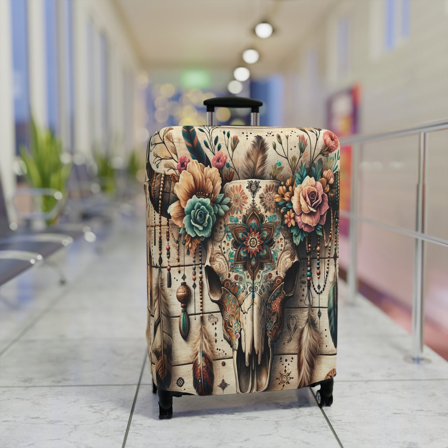 Luggage Cover, Country and Western, Boho Country Skull, awd-1810