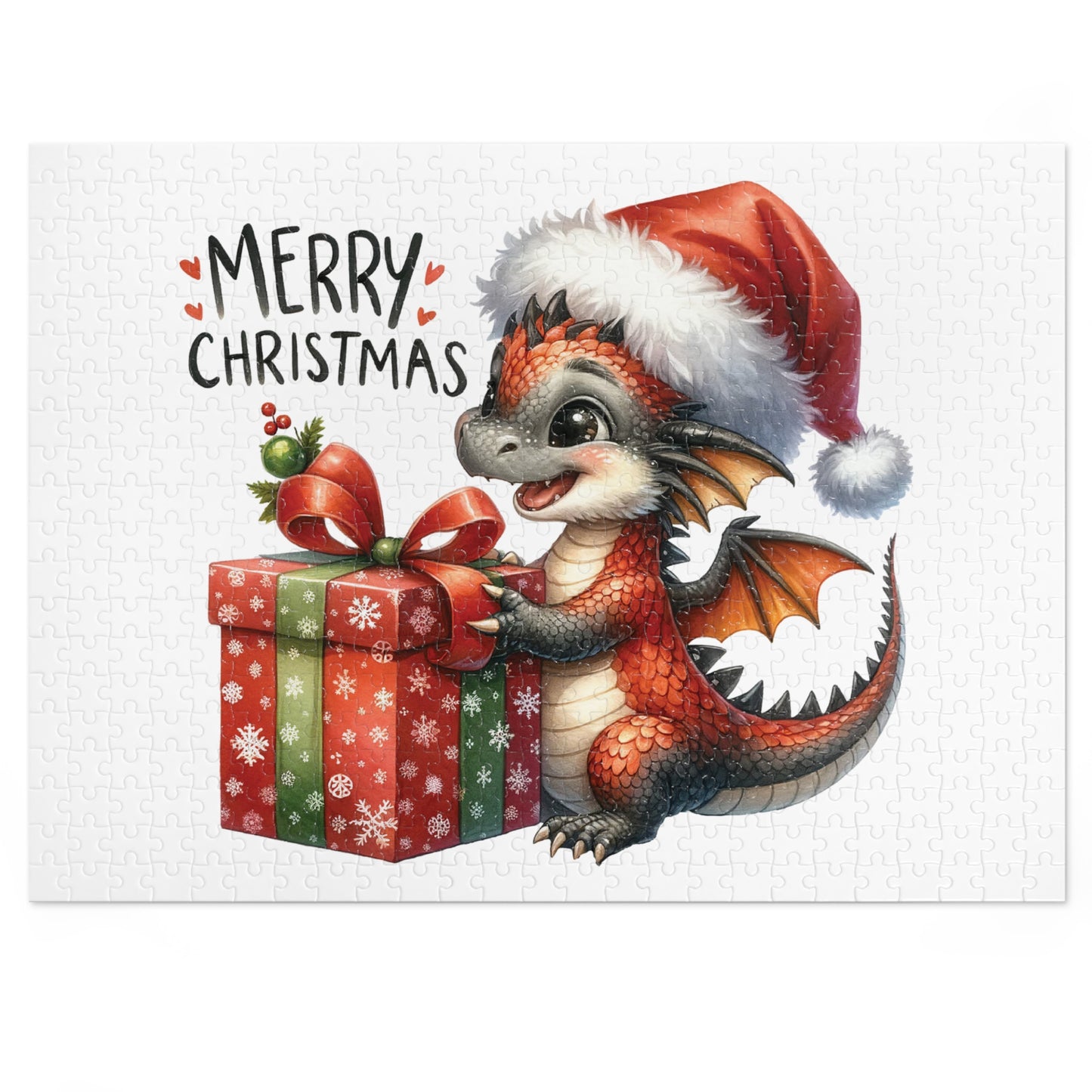 Jigsaw Puzzle, Christmas, Dragon, Personalised/Non-Personalised (30, 110, 252, 500,1000-Piece)