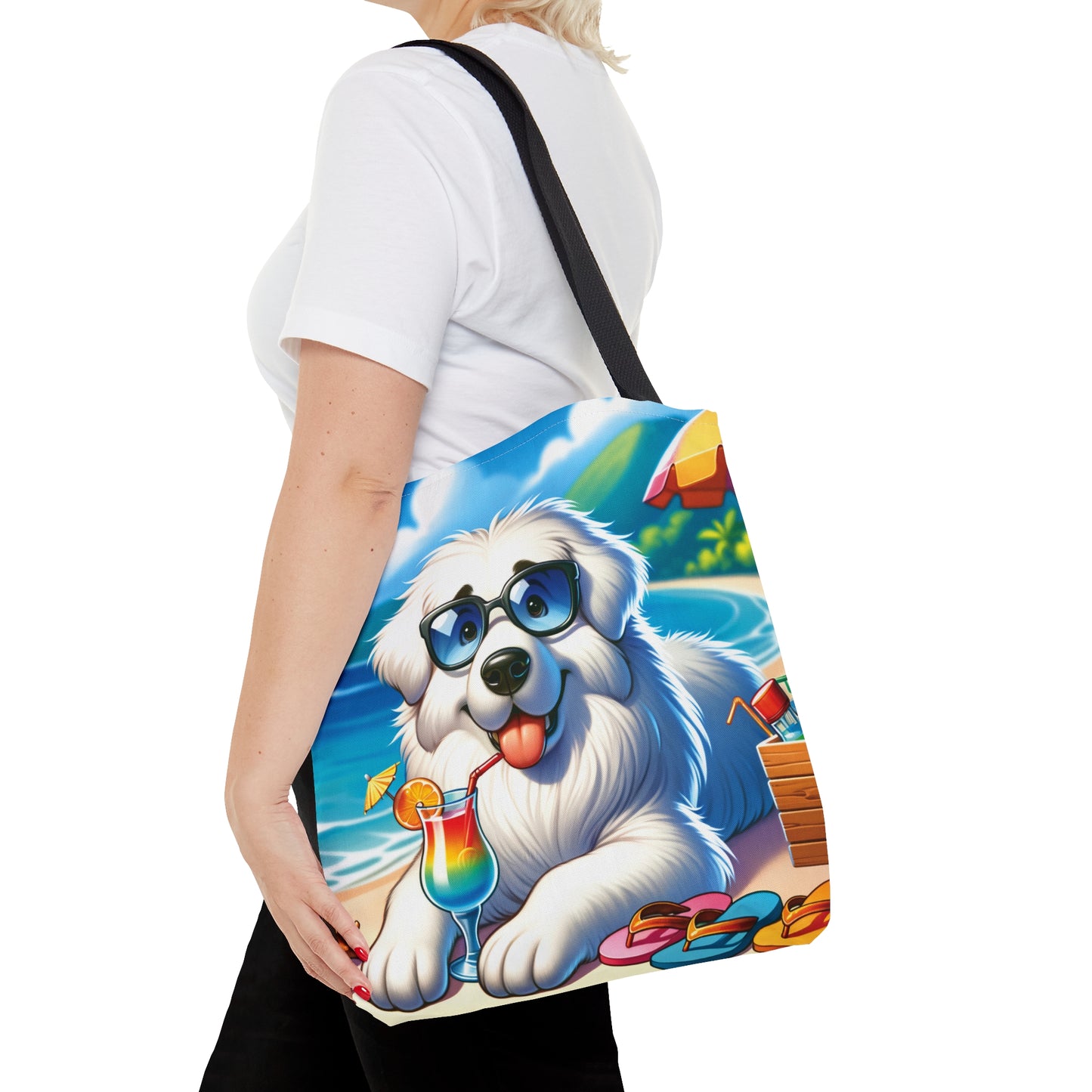 Tote Bag, Dog on Beach, Great Pyrenees, Tote bag, awd-1214