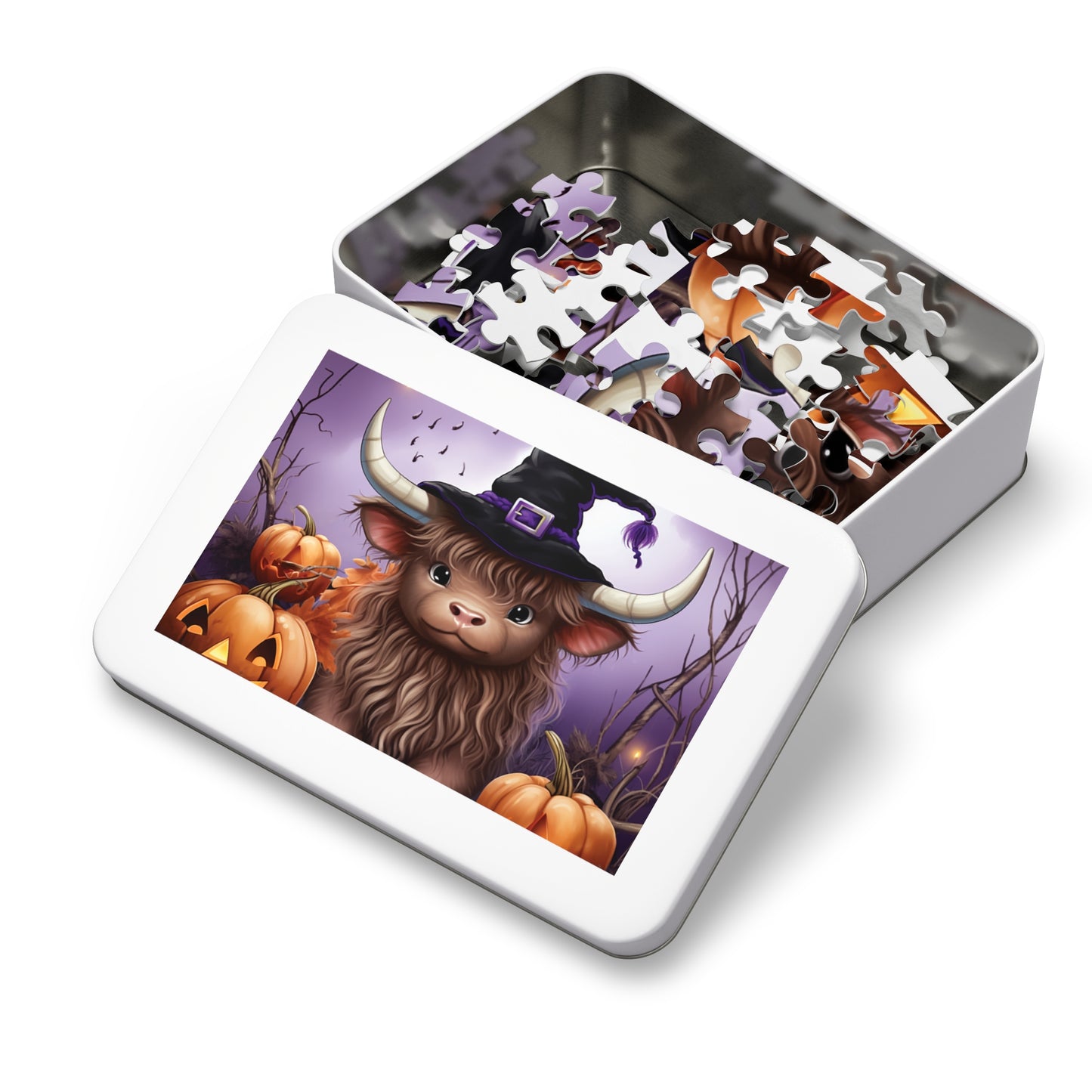 Jigsaw Puzzle, Highland Cow, Personalised/Non-Personalised (30, 110, 252, 500,1000-Piece)