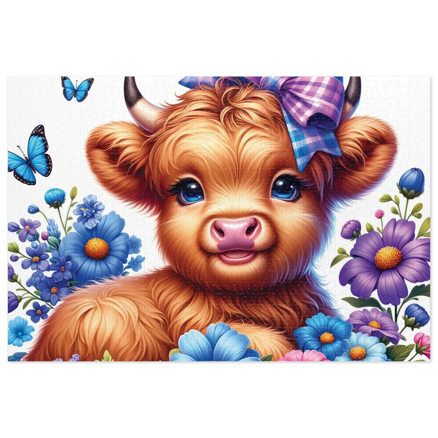 Jigsaw Puzzle, Highland Cow, Personalised/Non-Personalised (30, 110, 252, 500,1000-Piece)