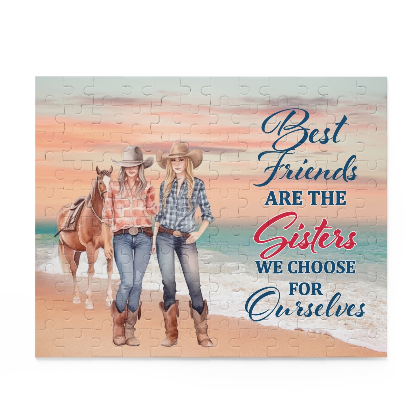 Personalised/Non-Personalised Puzzle, Country & Western, Best Friends (120, 252, 500-Piece)