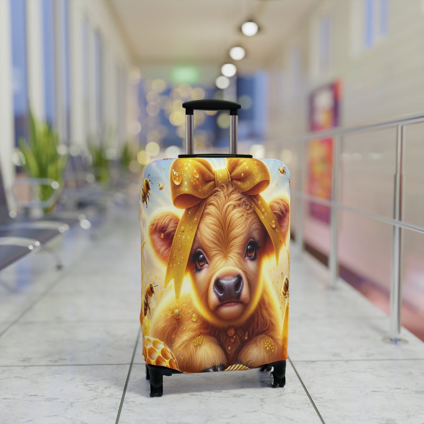 Luggage Cover, Highland Cow, Bees and Honey, awd-1409