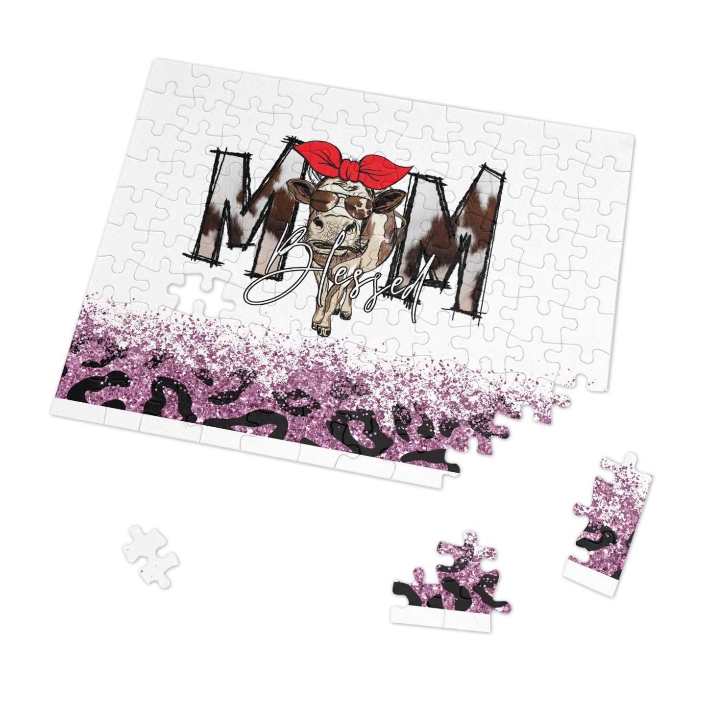 Jigsaw Puzzle, Cow, Mom, Personalised/Non-Personalised (30, 110, 252, 500,1000-Piece)