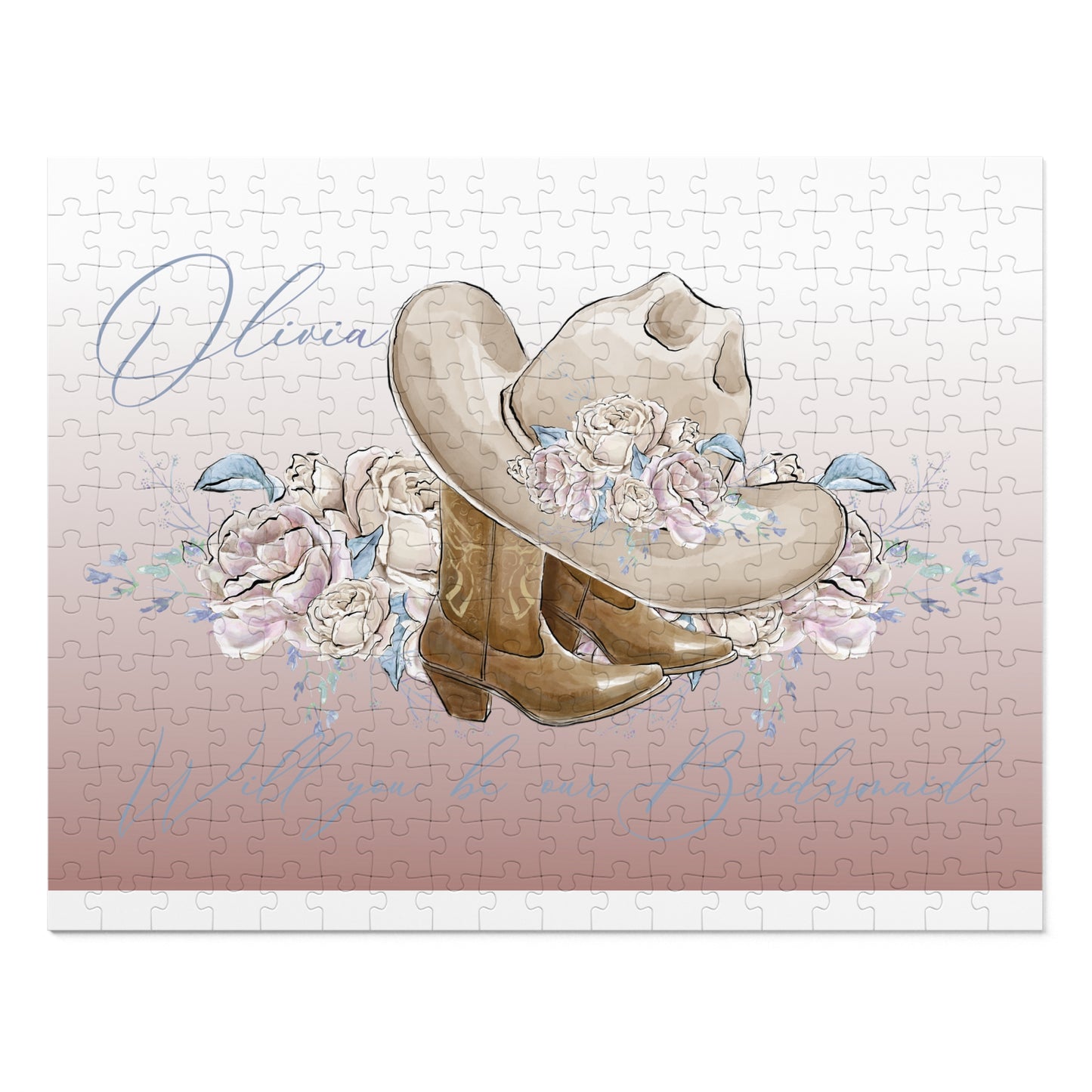 Jigsaw Puzzle, Western, Romance Floral, Bridal, Will you be our Bridesmaid, Personalised/Non-Personalised (30, 110, 252, 500,1000-Piece)