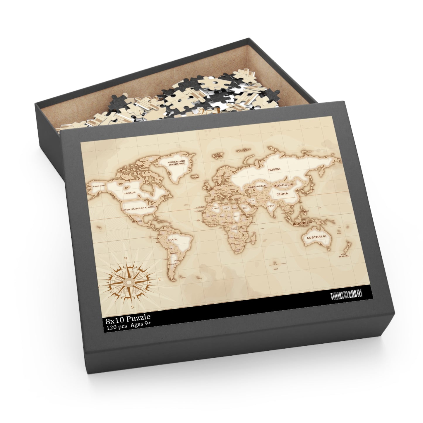 Personalised/Non-Personalised Puzzle, World Map (120, 252, 500-Piece)