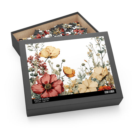 Personalised/Non-Personalised Puzzle, Floral (120, 252, 500-Piece)