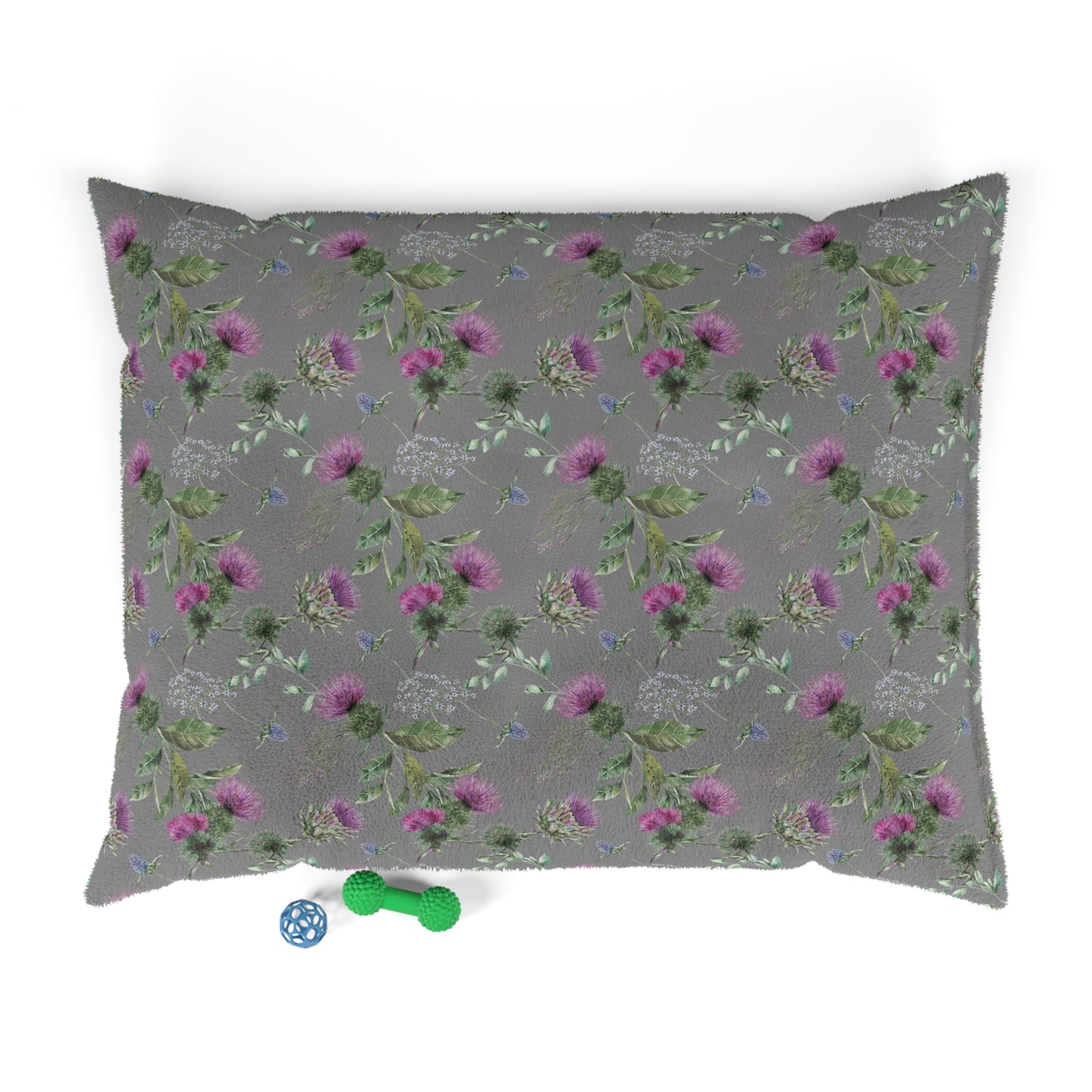 Luxury Pet Bed, feather soft fleece, Scottish Floral  Thistle