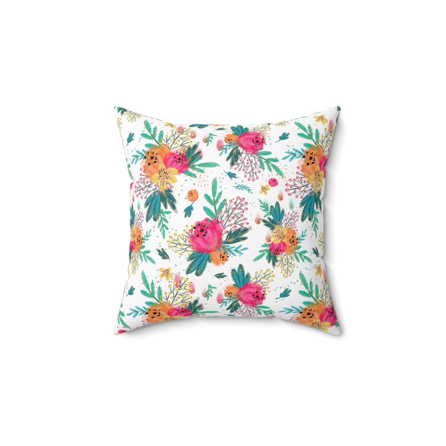 Spun Polyester Square Pillow, Australian Floral Cushion