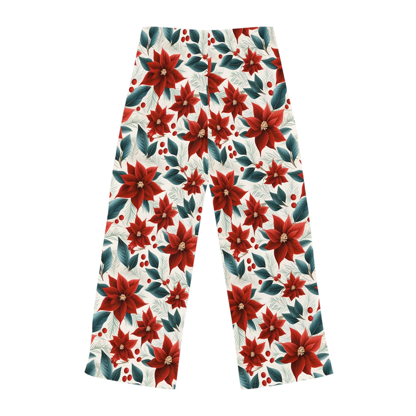 Women's Pyjama Pants, Red Poinsettia, Sleepwear Bottoms