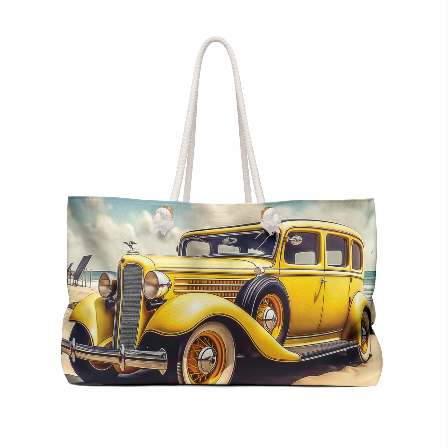 Personalised/Non-Personalised Weekender Bag, Vintage Car, Weekender Bag, Beach Bag, Book Bag