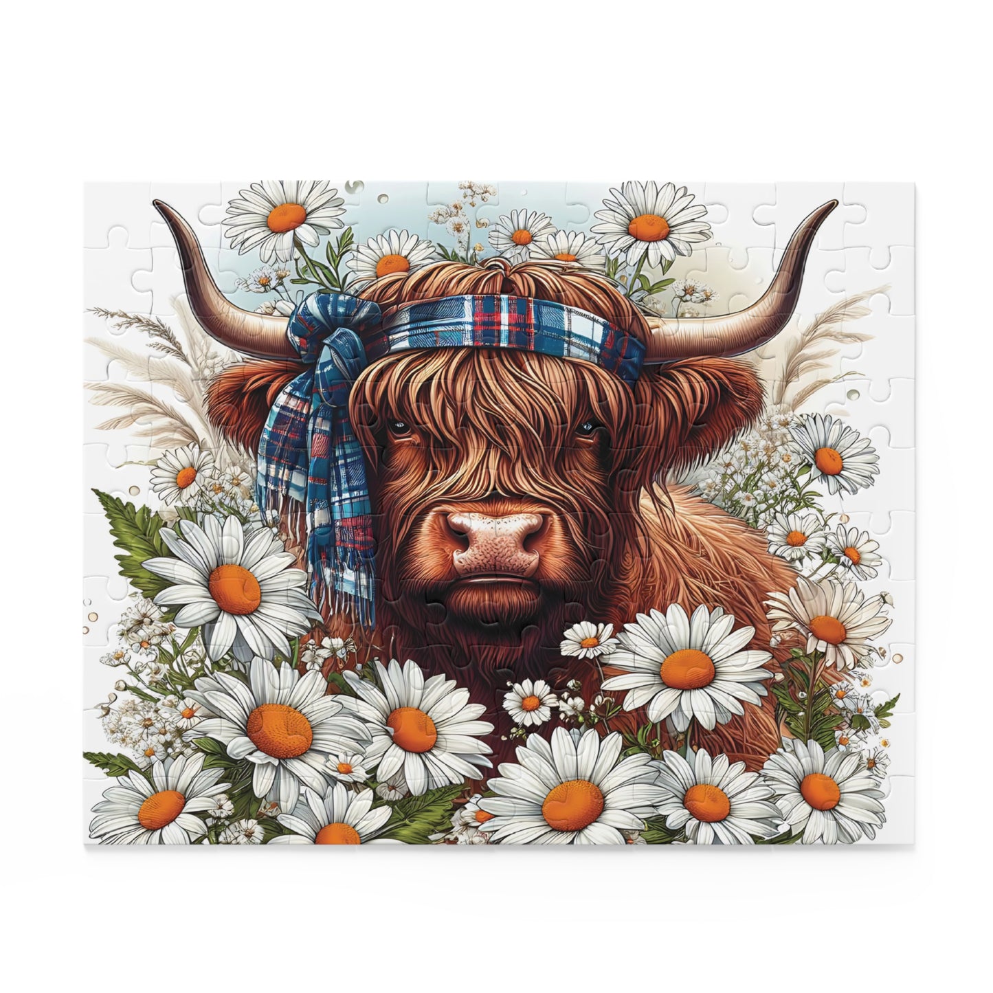 Personalised/Non-Personalised Puzzle, Highland Cow (120, 252, 500-Piece)