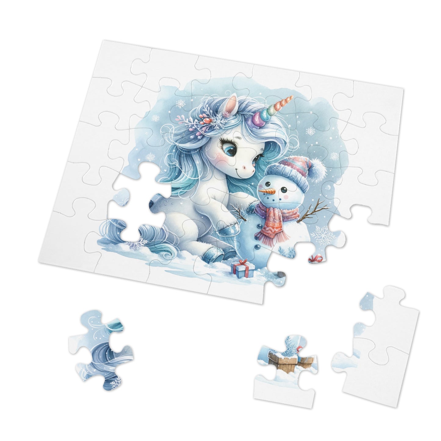 Jigsaw Puzzle, Christmas, Unicorn, Personalised/Non-Personalised (30, 110, 252, 500,1000-Piece)