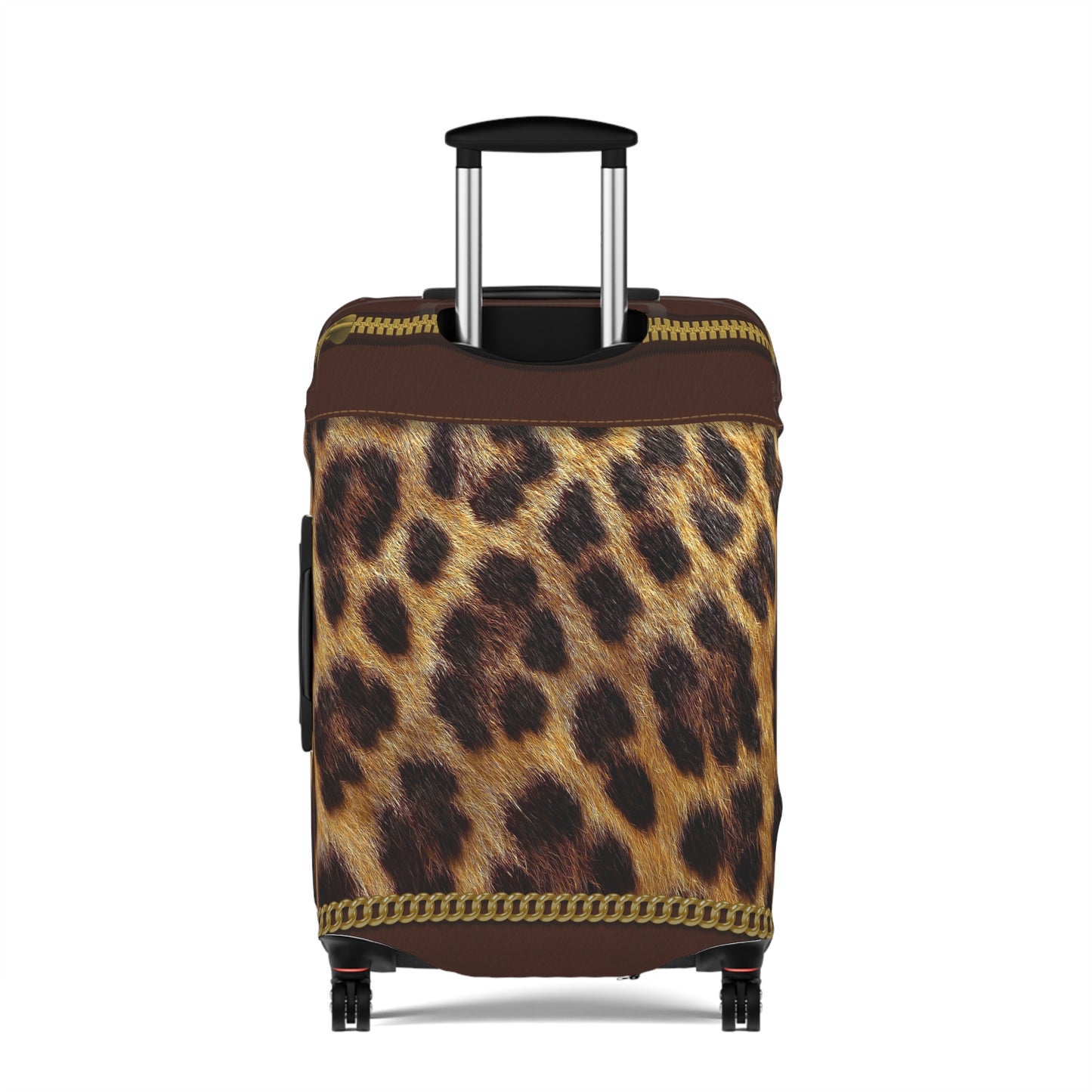 Luggage Cover, Brown and Gold Leopard Print, awd-1700