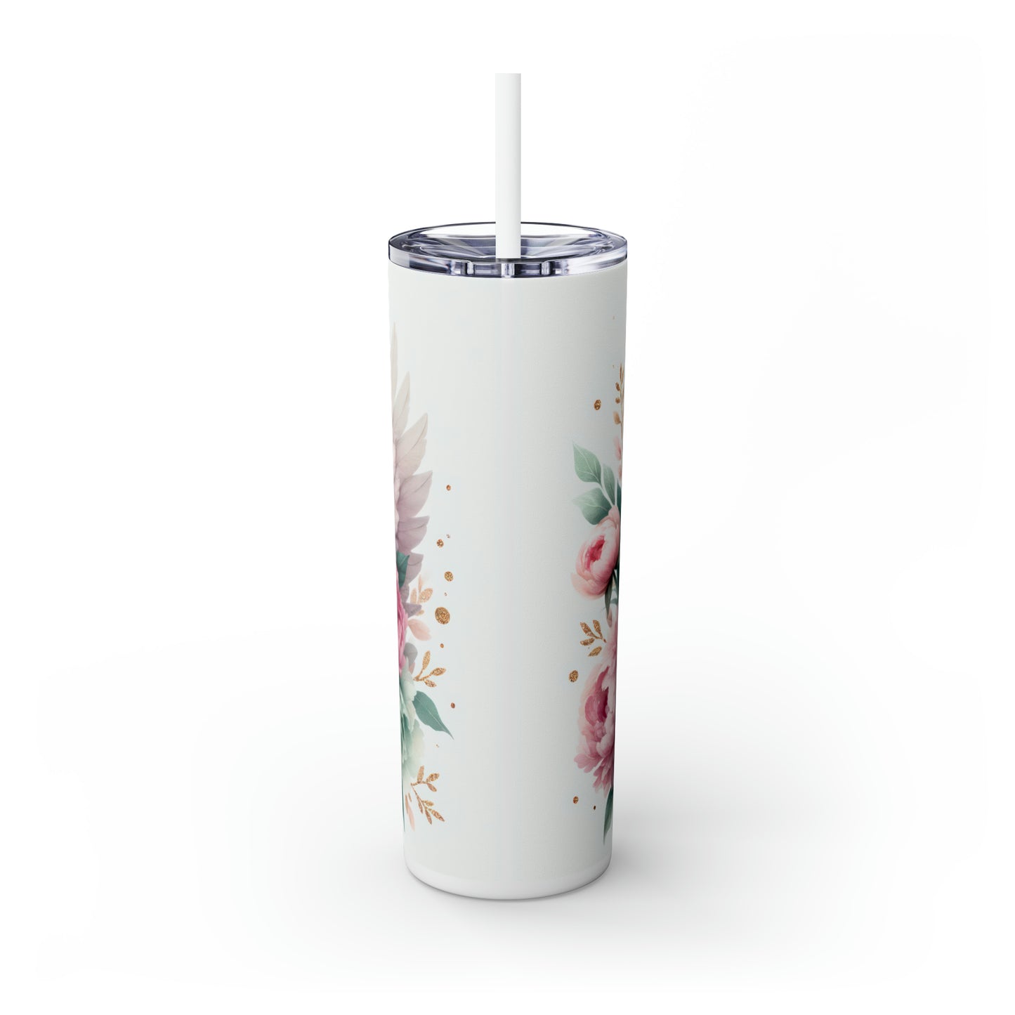 Skinny Tumbler with Straw, 20oz, Swan Princess