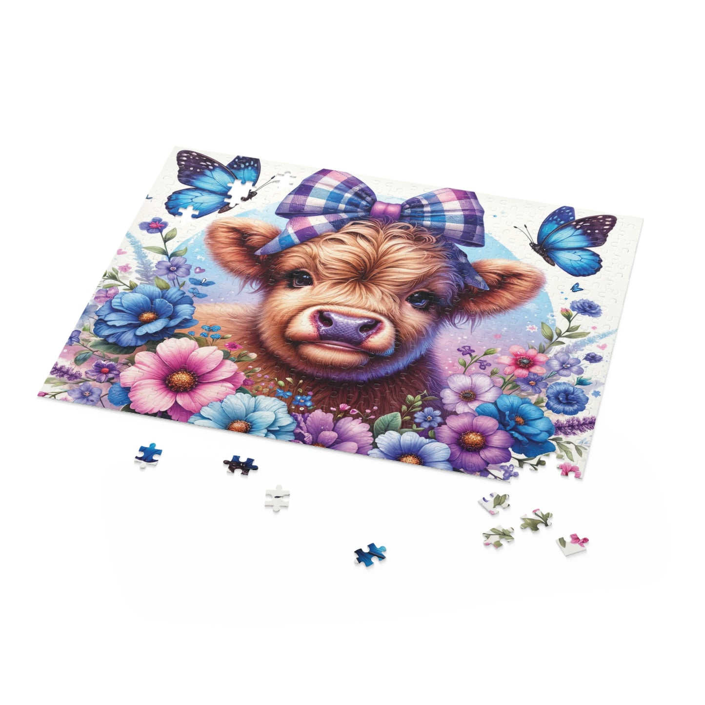 Personalised/Non-Personalised Puzzle, Highland Cow (120, 252, 500-Piece)