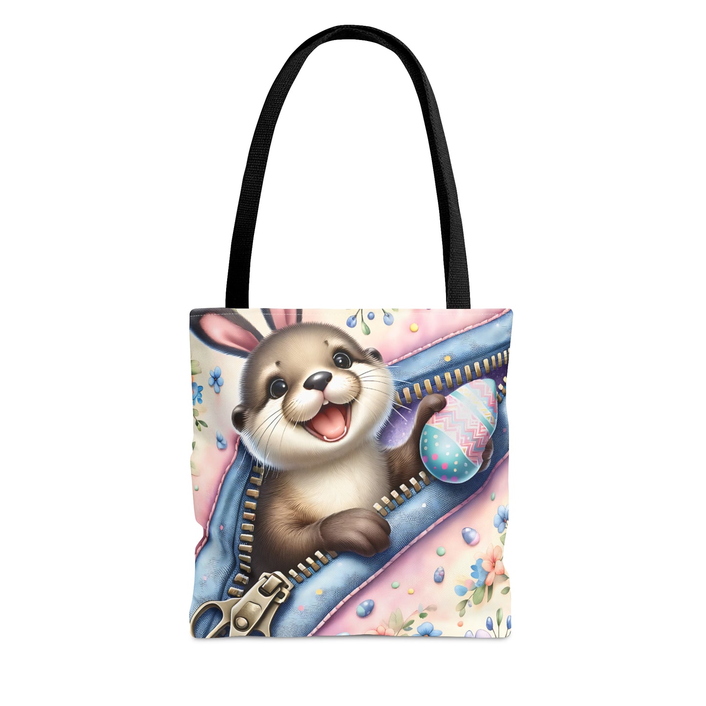 Tote Bag, Easter, Cute Otter with Bunny ears, Personalised/Non-Personalised Tote bag