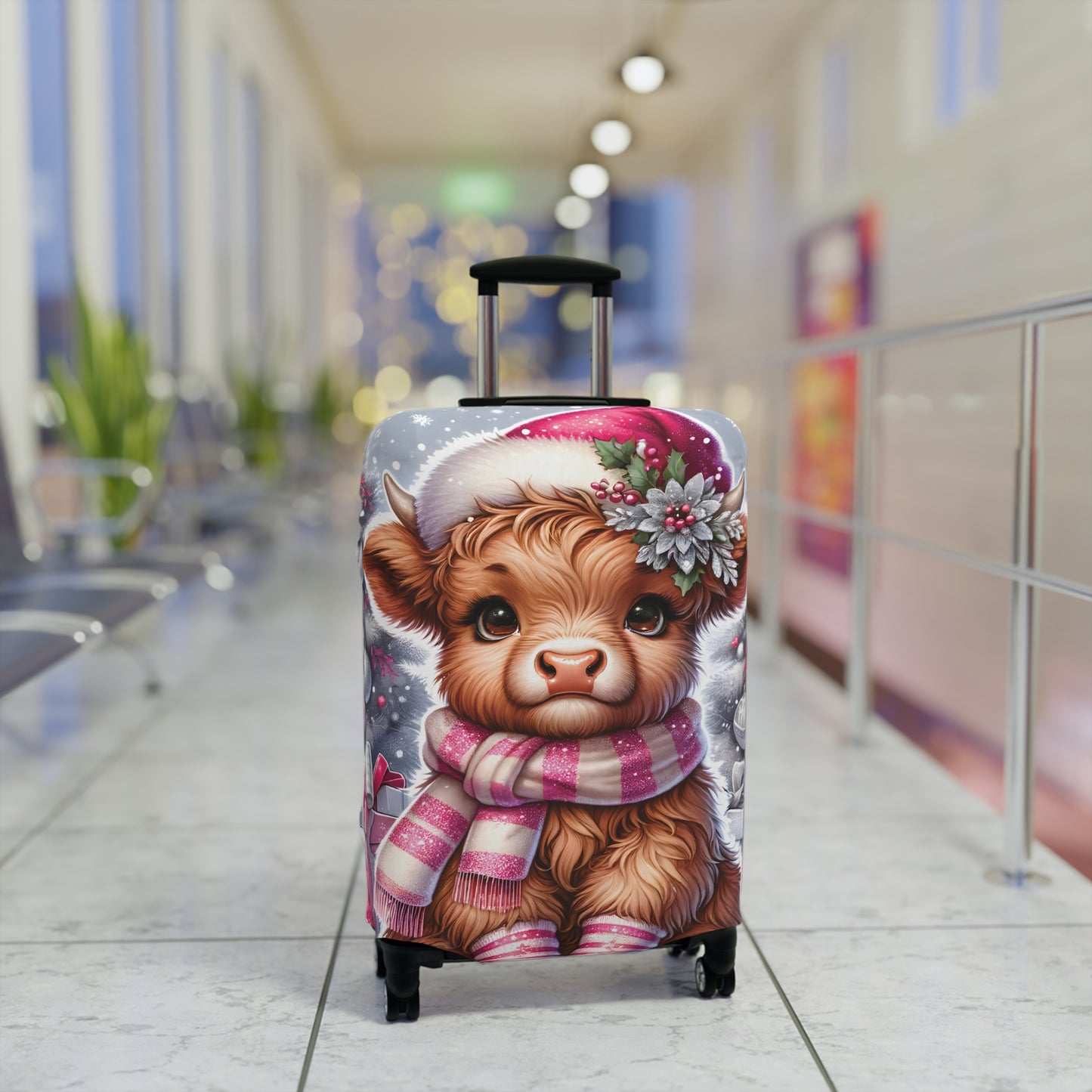 Luggage Cover, Christmas, Highland Cow, awd-1351