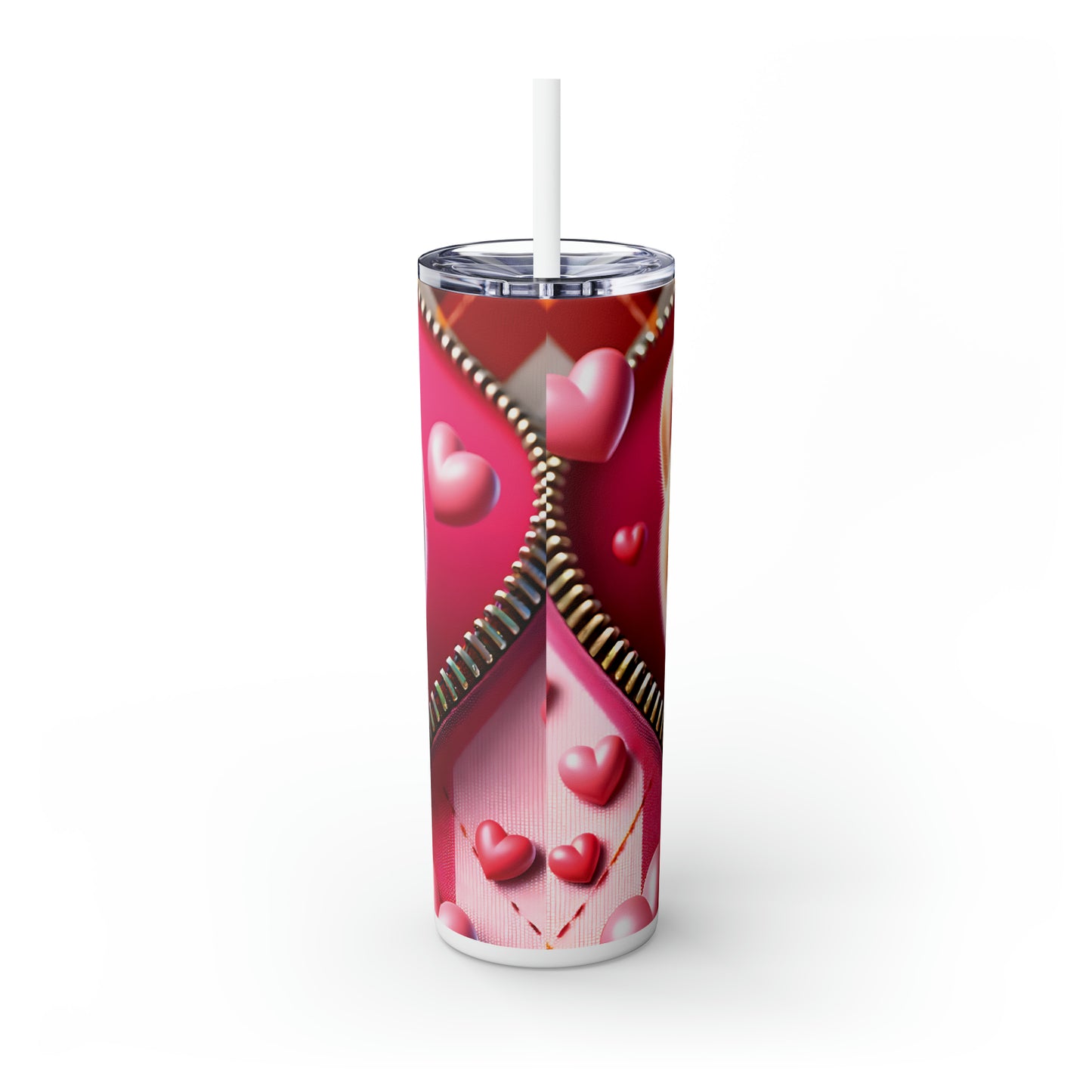 Skinny Tumbler with Straw, 20oz, Dog, Valentines Day, awd-1133