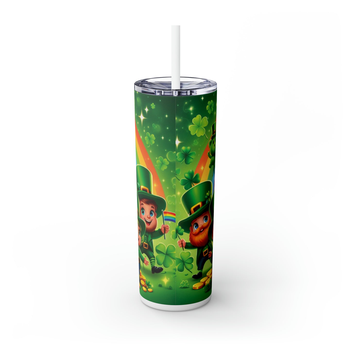 Skinny Tumbler with Straw, 20oz, St Patricks Day