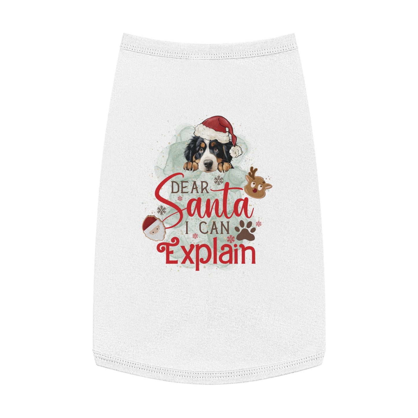 Pet Tank Top, Santa I Can Explain, Christmas Pet Tank Top