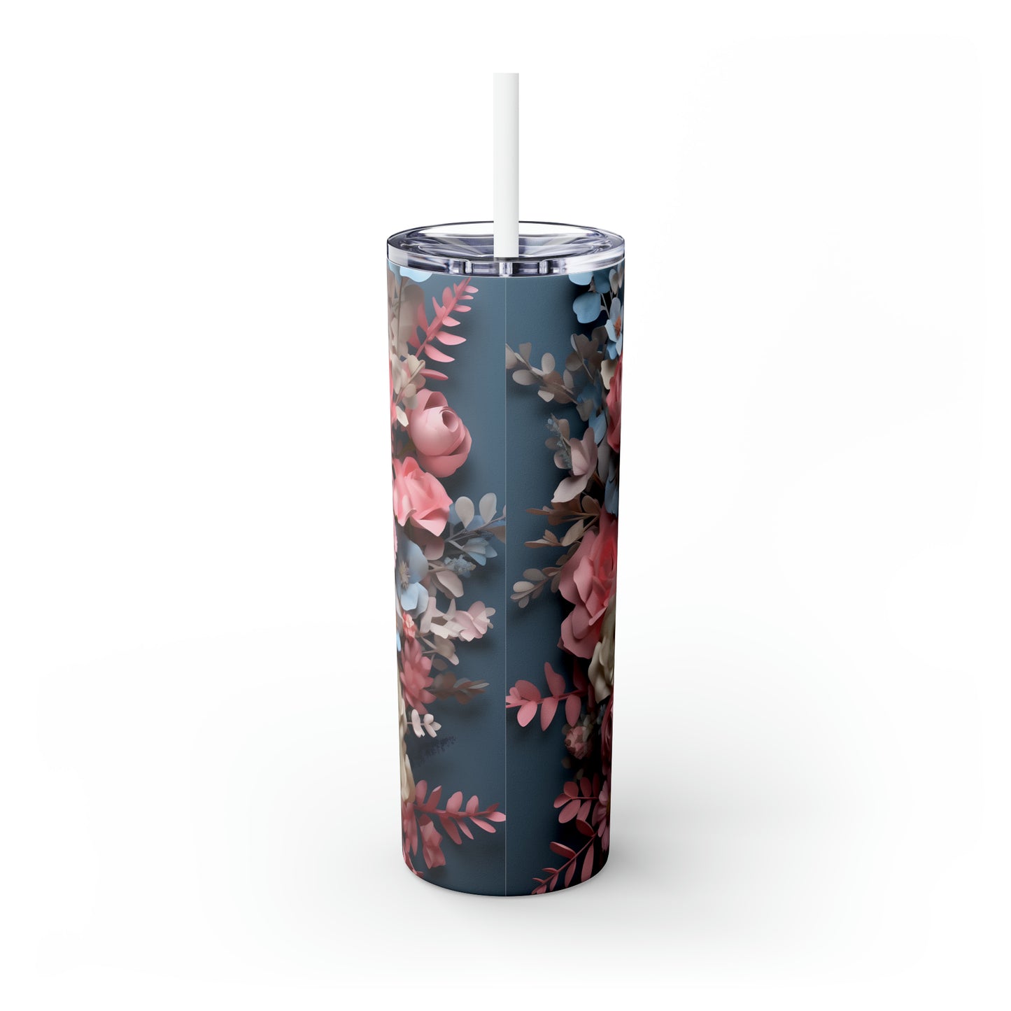 Skinny Tumbler with Straw, 20oz, Racoon