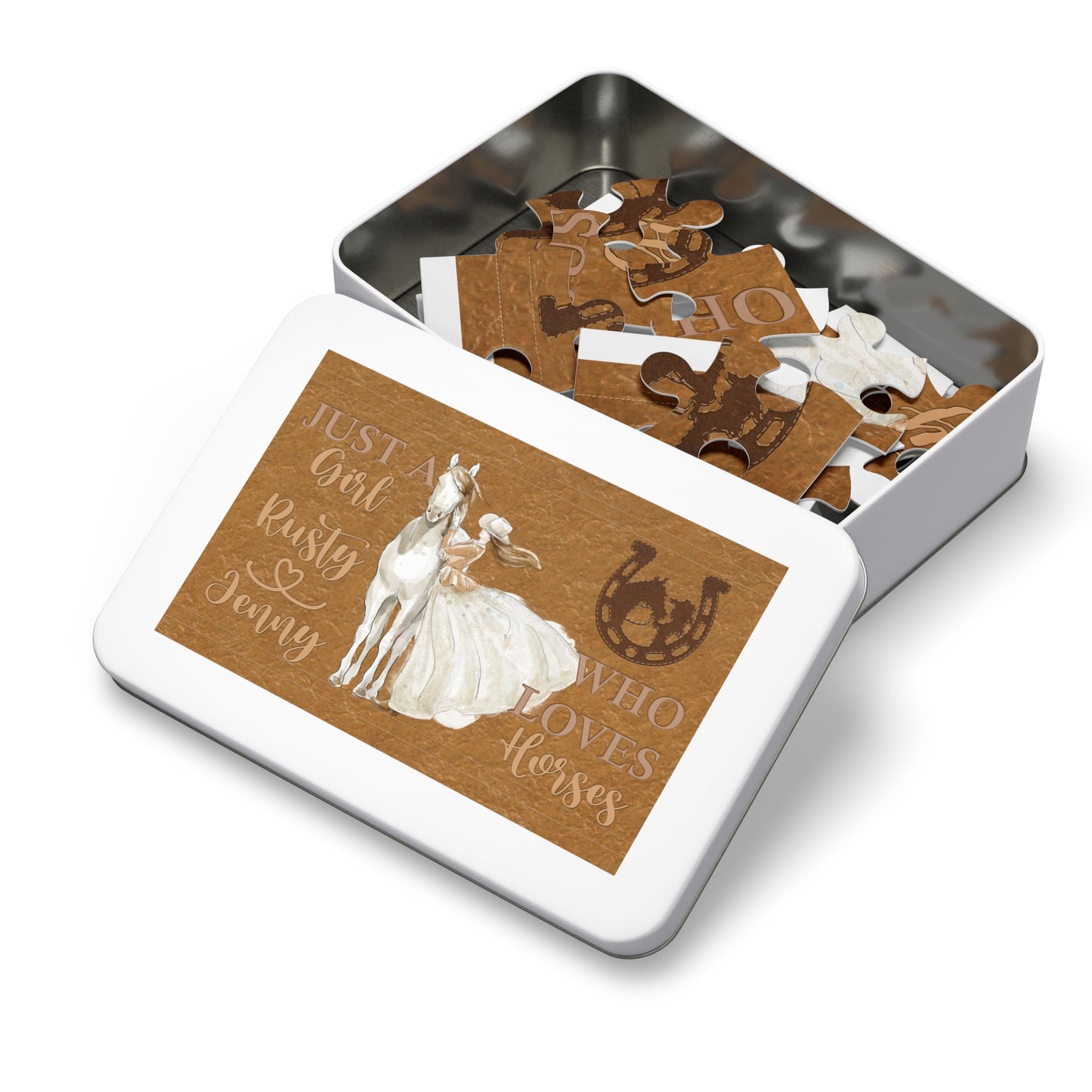 Jigsaw Puzzle, Just a Girl Who Loves Horses, Personalised/Non-Personalised (30, 110, 252, 500,1000-Piece)