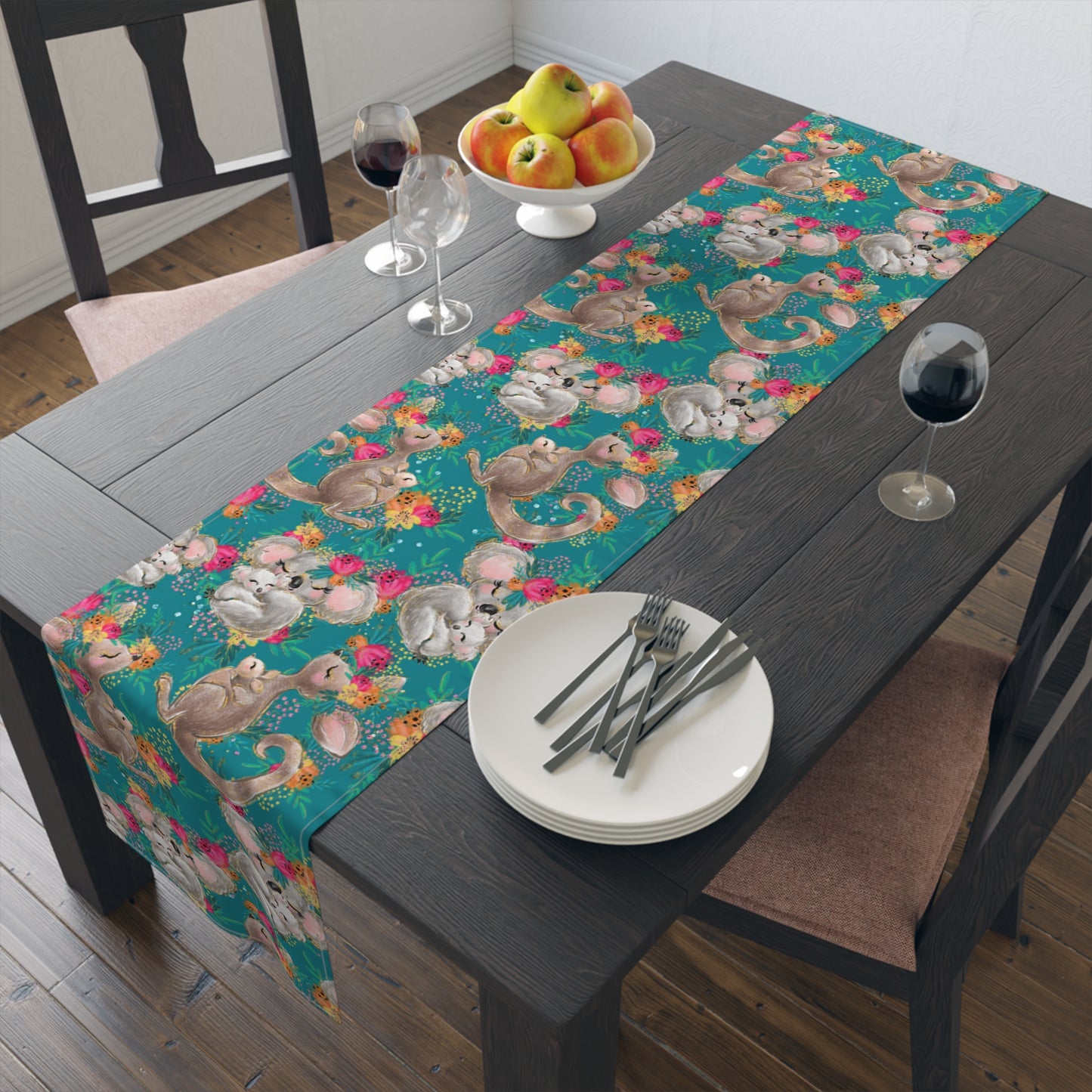 Australian Animals Table Runner, Cotton Twill and Poly Available