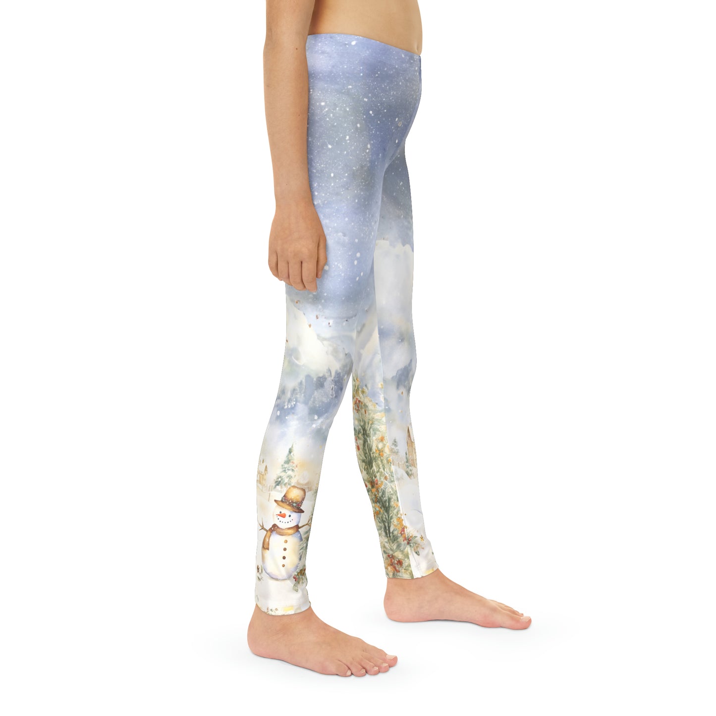 Youth Full-Length Leggings Snowman