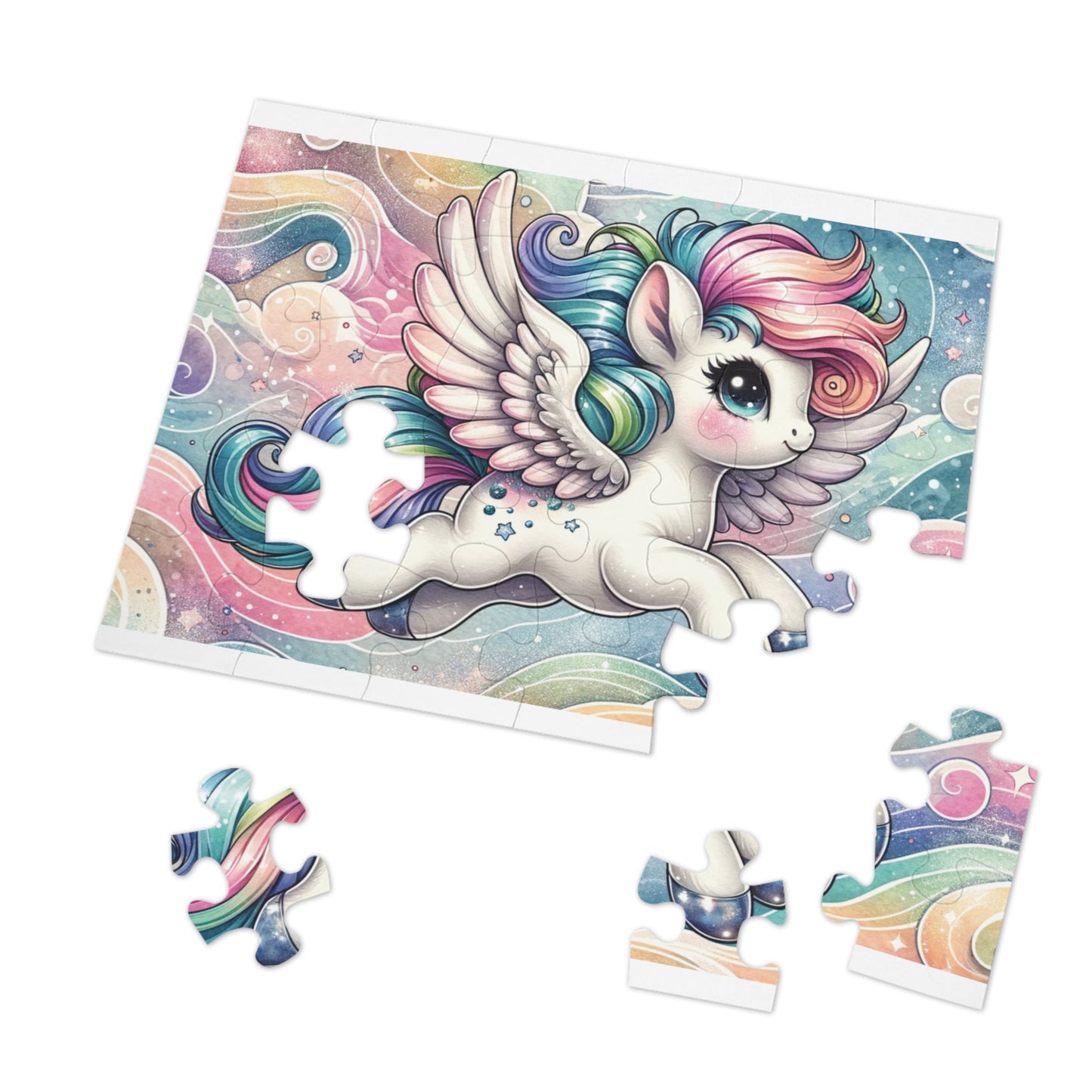 Puzzle, Rainbow Unicorn, Personalised/Non-Personalised (30, 110, 252, 500,1000-Piece) awd-645