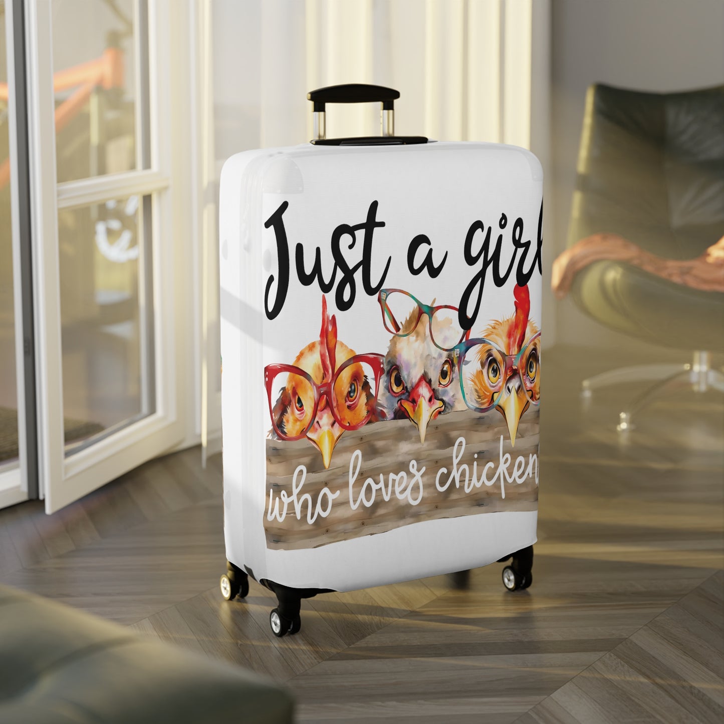 Luggage Cover, Just a Girl who Loves Chickens, awd-1175