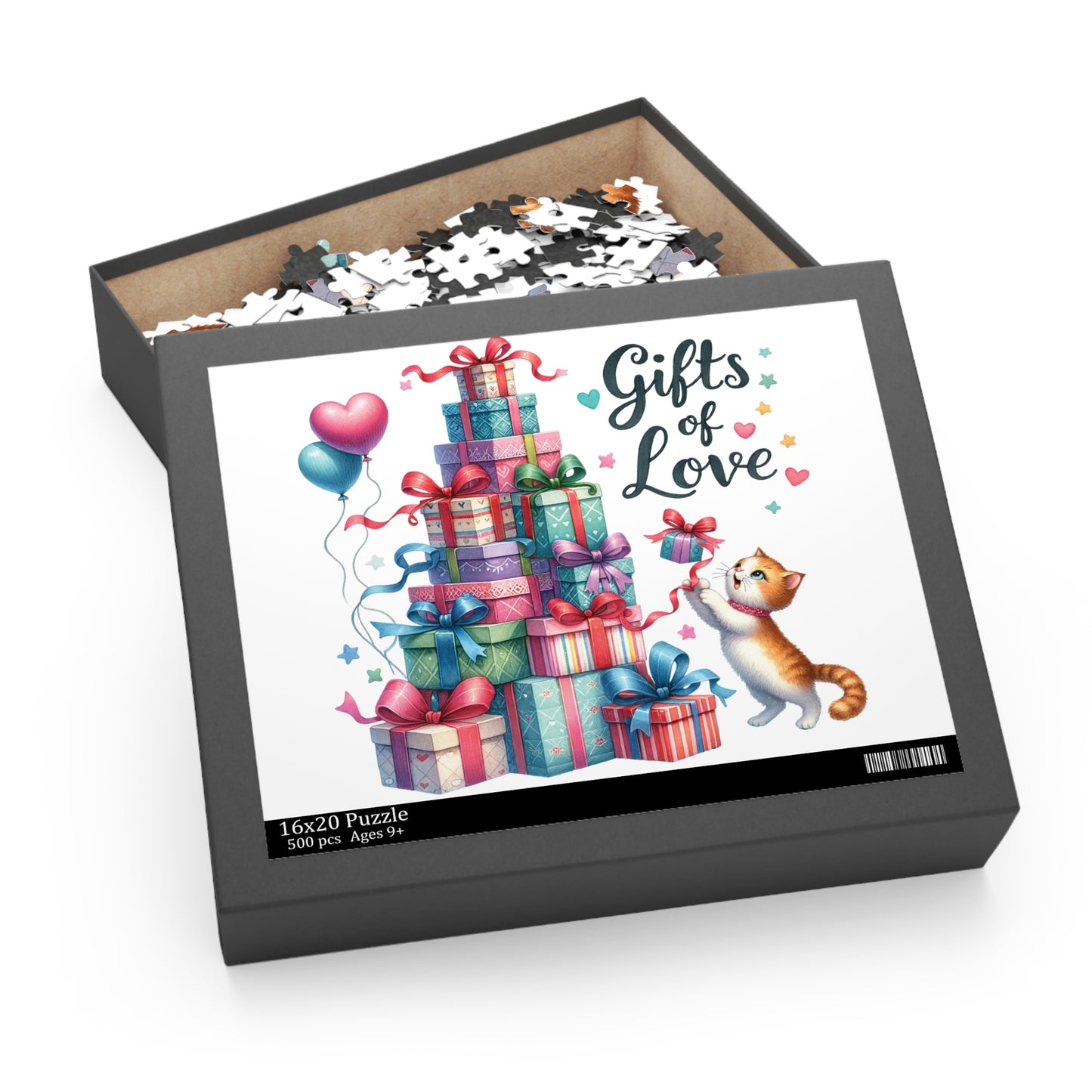 Personalised/Non-Personalised Puzzle, Christmas, Present Tree (120, 252, 500-Piece)