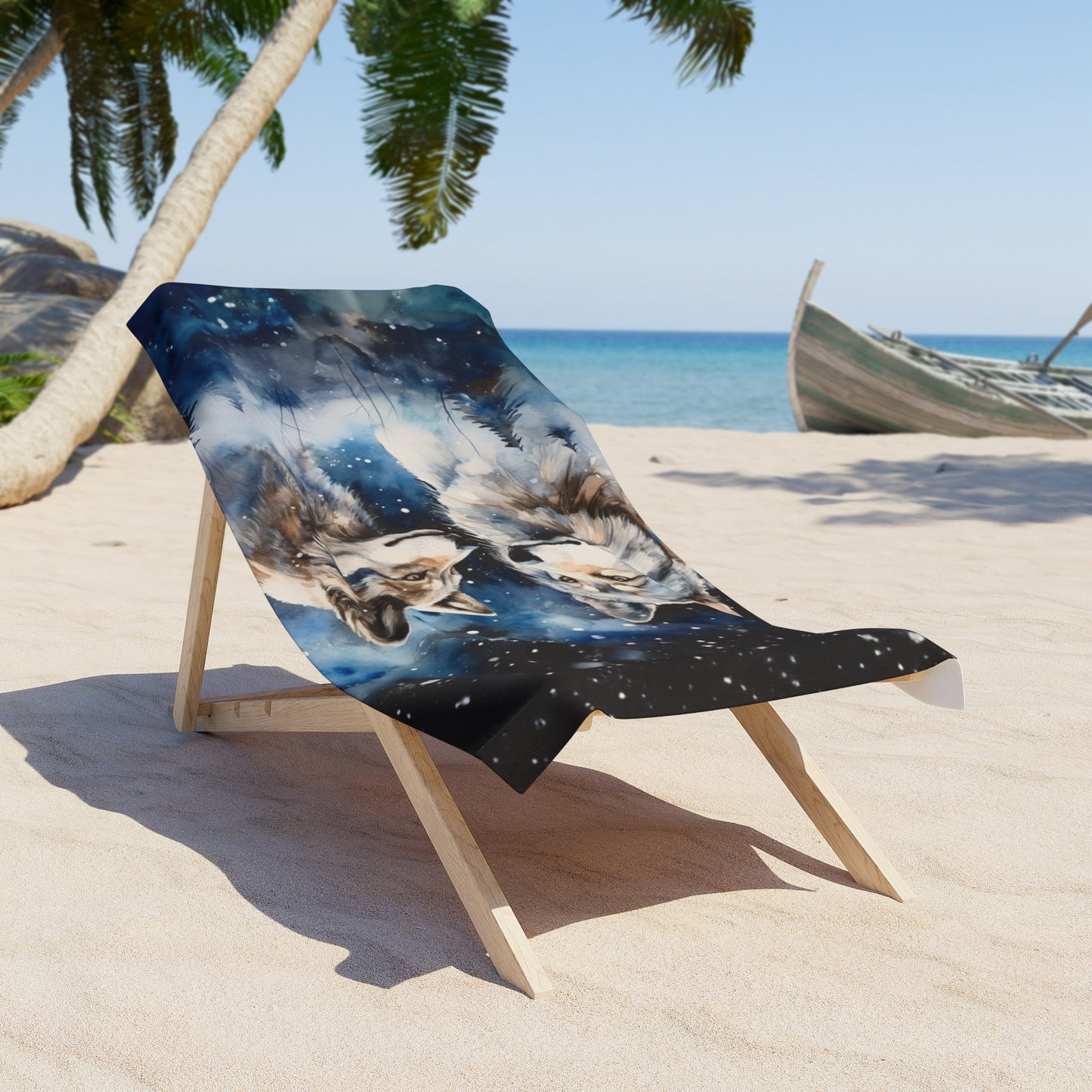 Beach Towel, Wolves, Polycotton Towel, 2 sizes Available
