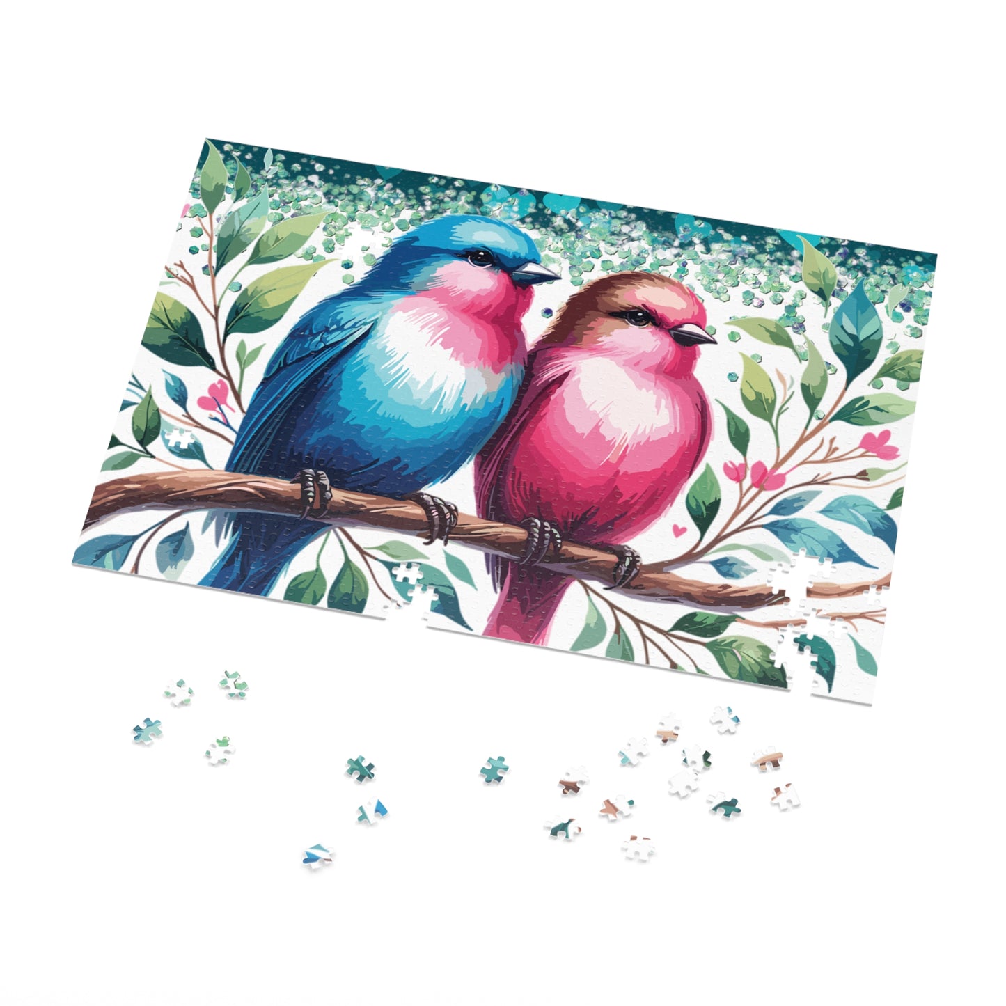 Puzzle, Love Birds, Personalised/Non-Personalised (30, 110, 252, 500,1000-Piece) awd-640