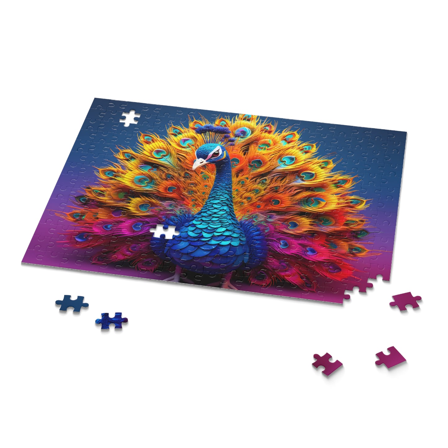 Personalised/Non-Personalised Puzzle, Peacock (120, 252, 500-Piece)