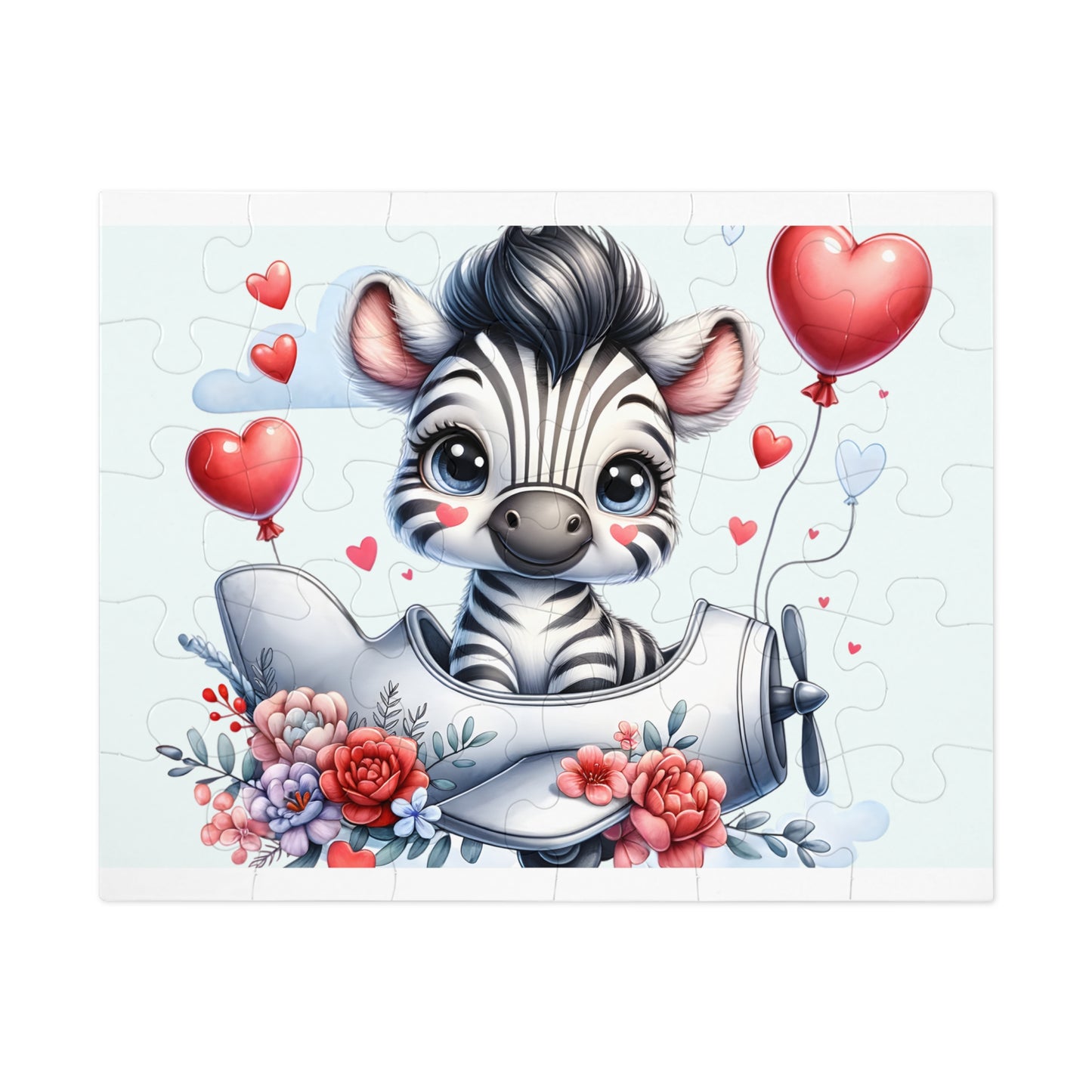 Jigsaw Puzzle, Zebra in Plane, Personalised/Non-Personalised (30, 110, 252, 500,1000-Piece)