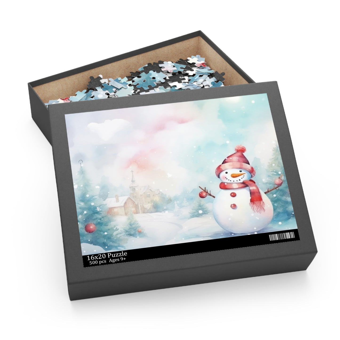 Personalised/Non-Personalised Puzzle, Christmas Snowman (120, 252, 500-Piece)