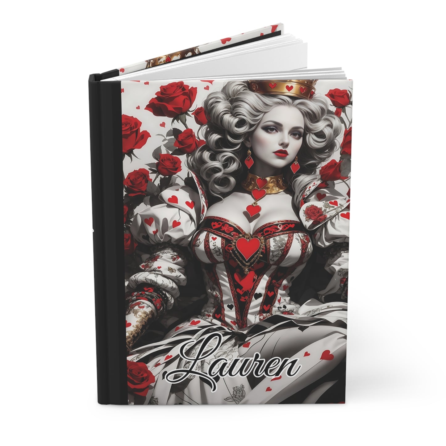 Personalised Hardcover Journal Matte, Queen of Hearts, awd-1439