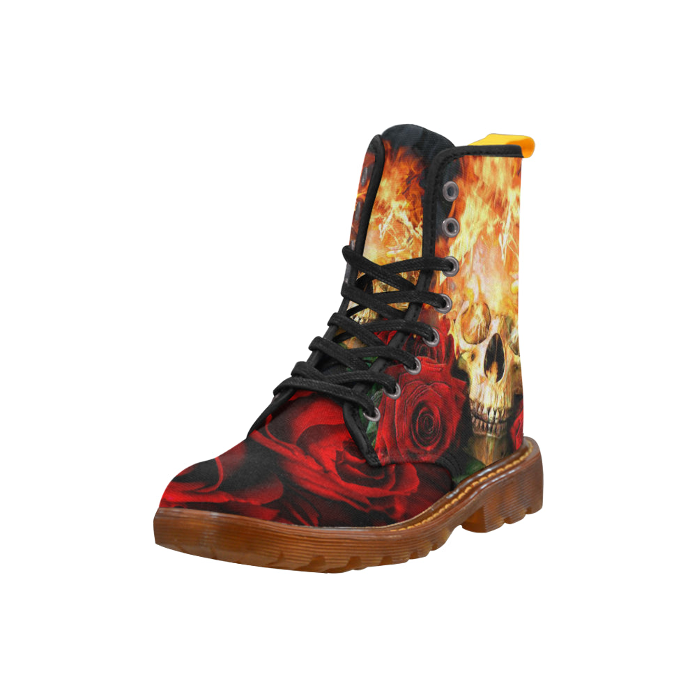 fire and skull Martin Boots For Women Model 1203H