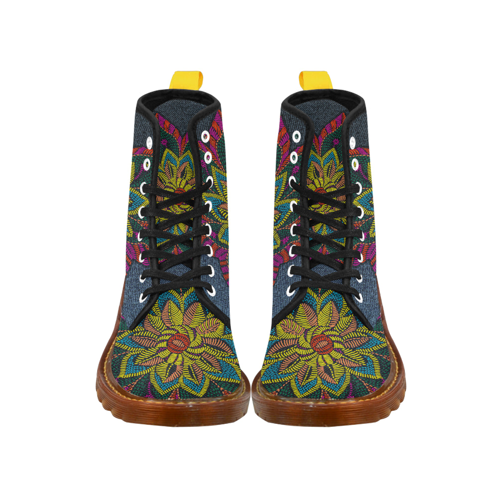 flower jeans Martin Boots For Women Model 1203H