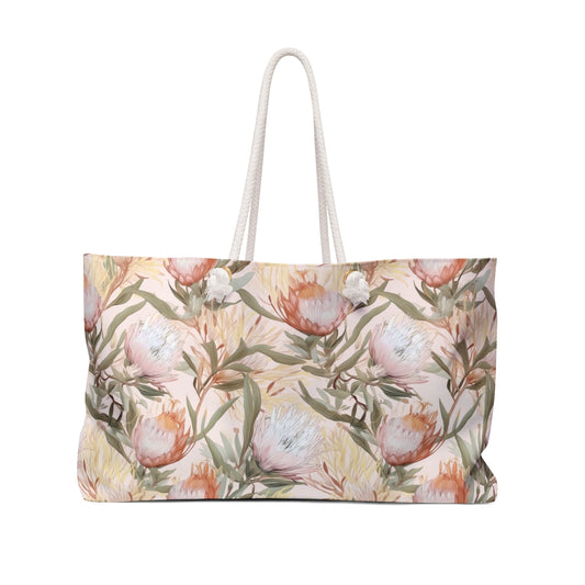 Personalised Weekender Bag, Australian Floral, Large Weekender Bag, Beach Bag, Book Bag