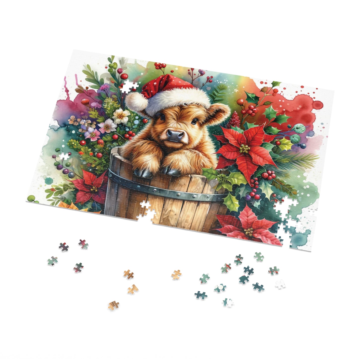 Jigsaw Puzzle, Highland Cow, Personalised/Non-Personalised (30, 110, 252, 500,1000-Piece)