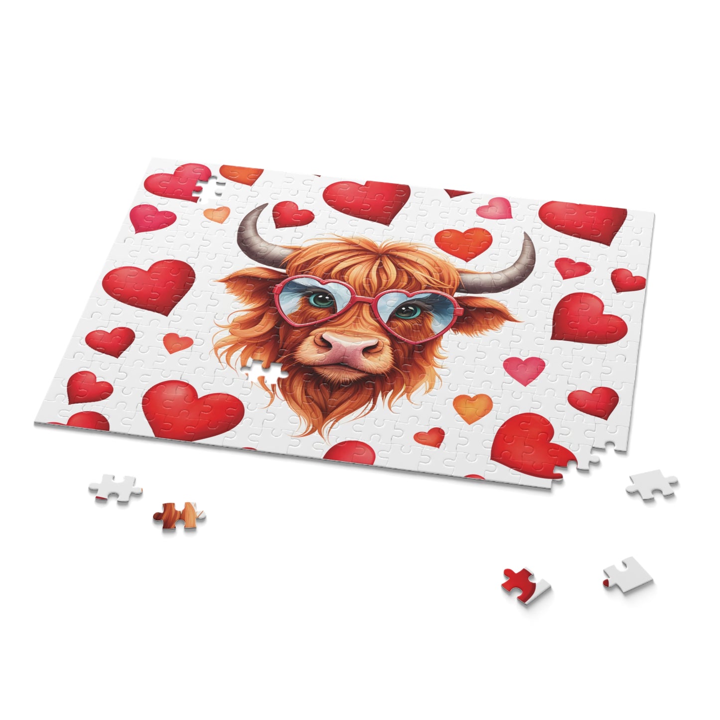 Personalised/Non-Personalised Puzzle, Highland Cow (120, 252, 500-Piece)